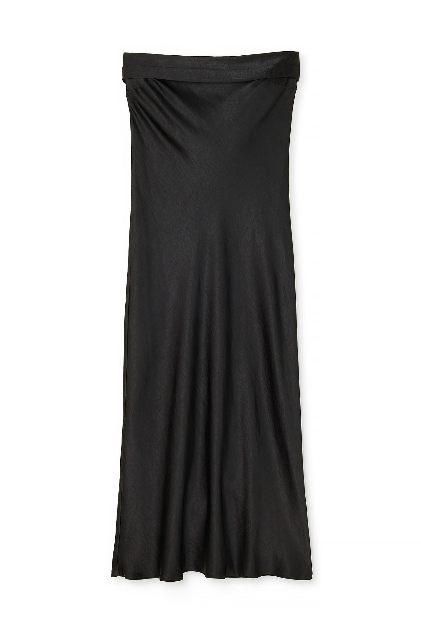 Bandeau-Satin-Kleid mit Faltenmuster