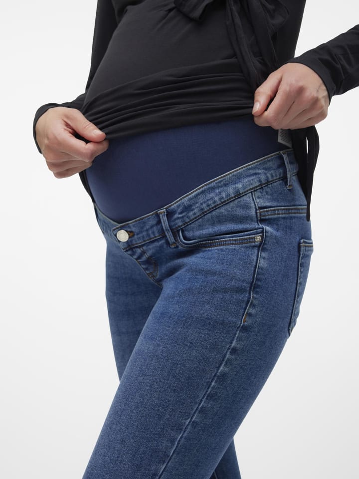 Vero Moda Umstandsjeans mit Skinny Fit in Medium Blue Denim günstig kaufen