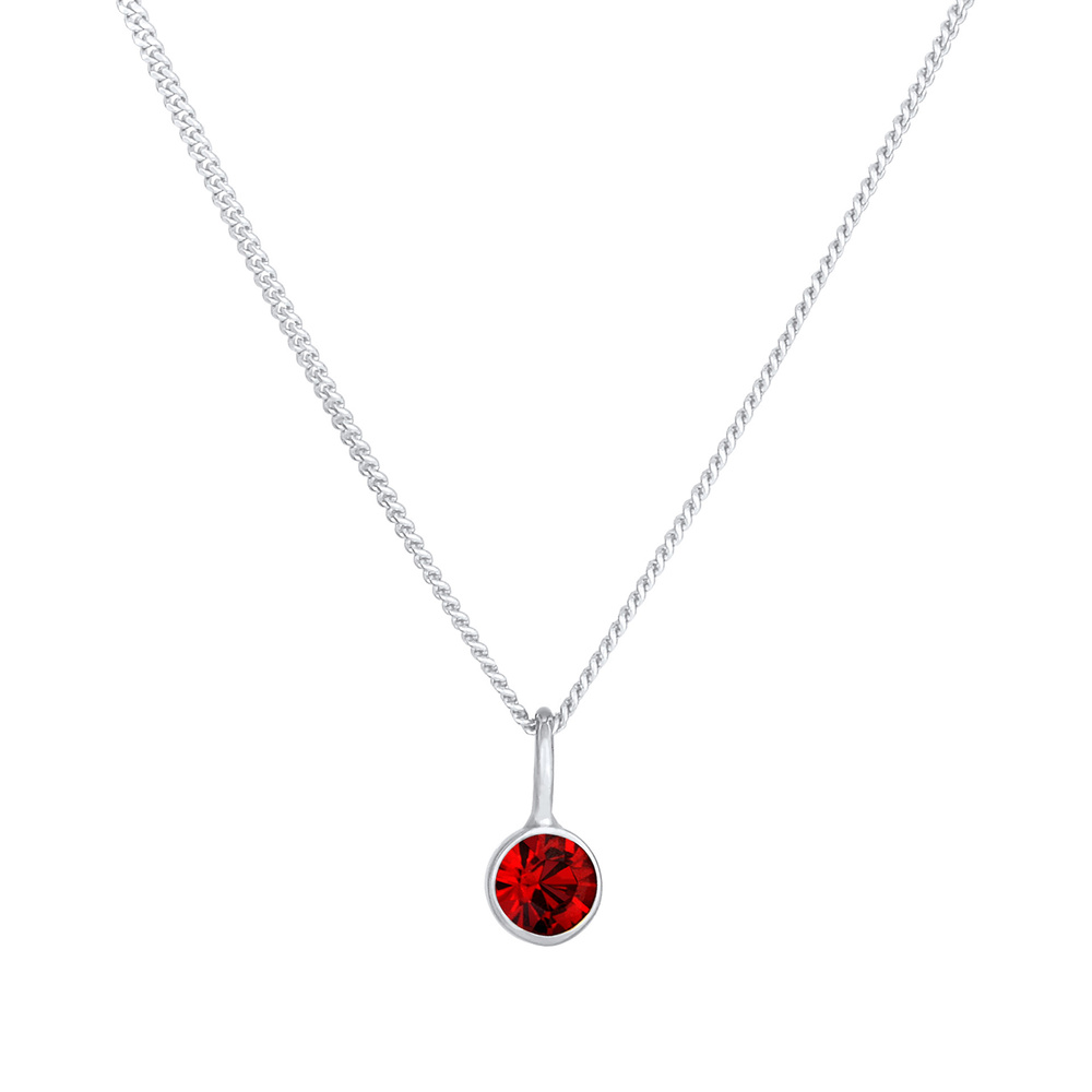 Elli Elli Collier Solitär Rund Kristall Rot 925 Silber collier