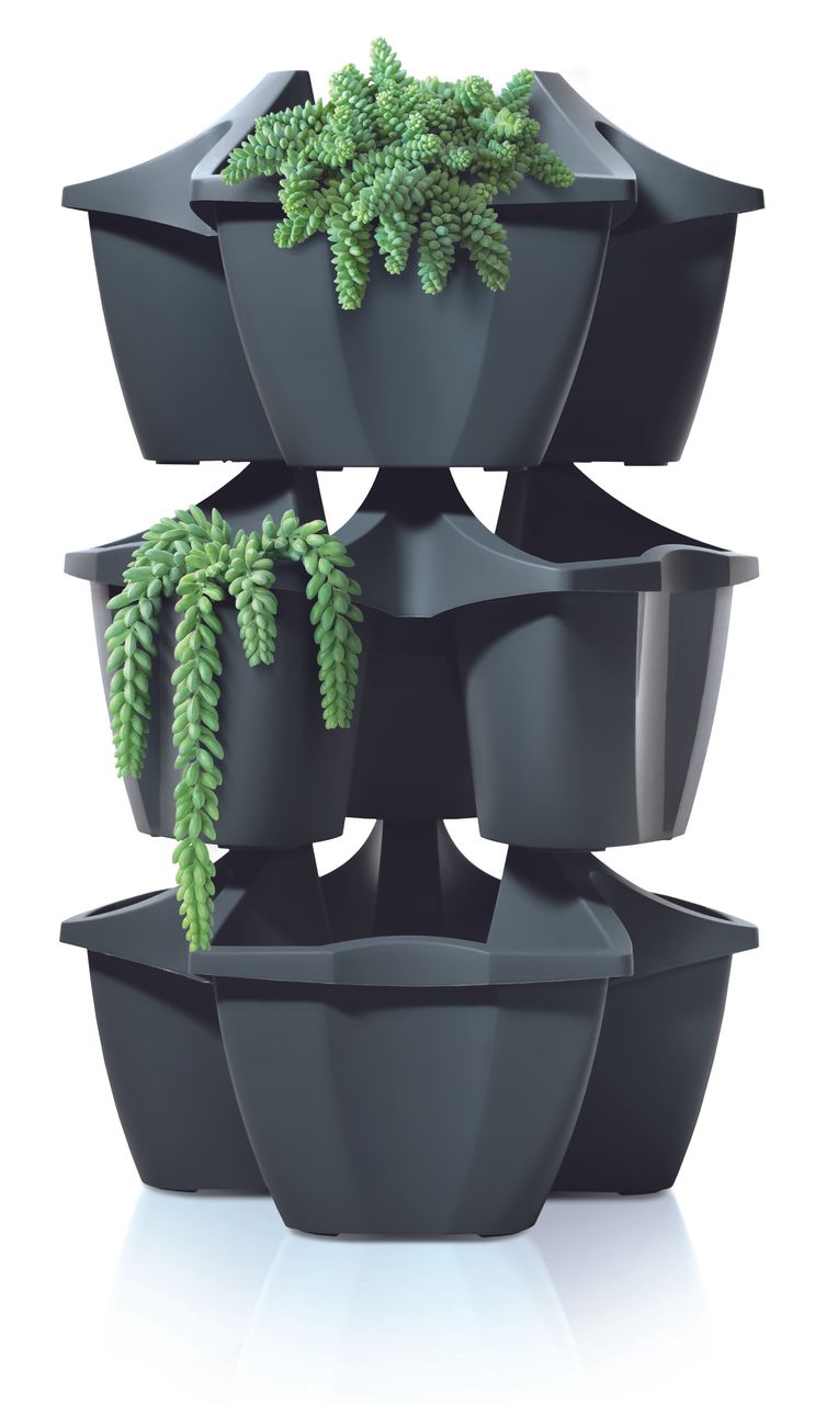 Powertec Garden Pflanzturm, ca. 16 Liter, Anthrazit