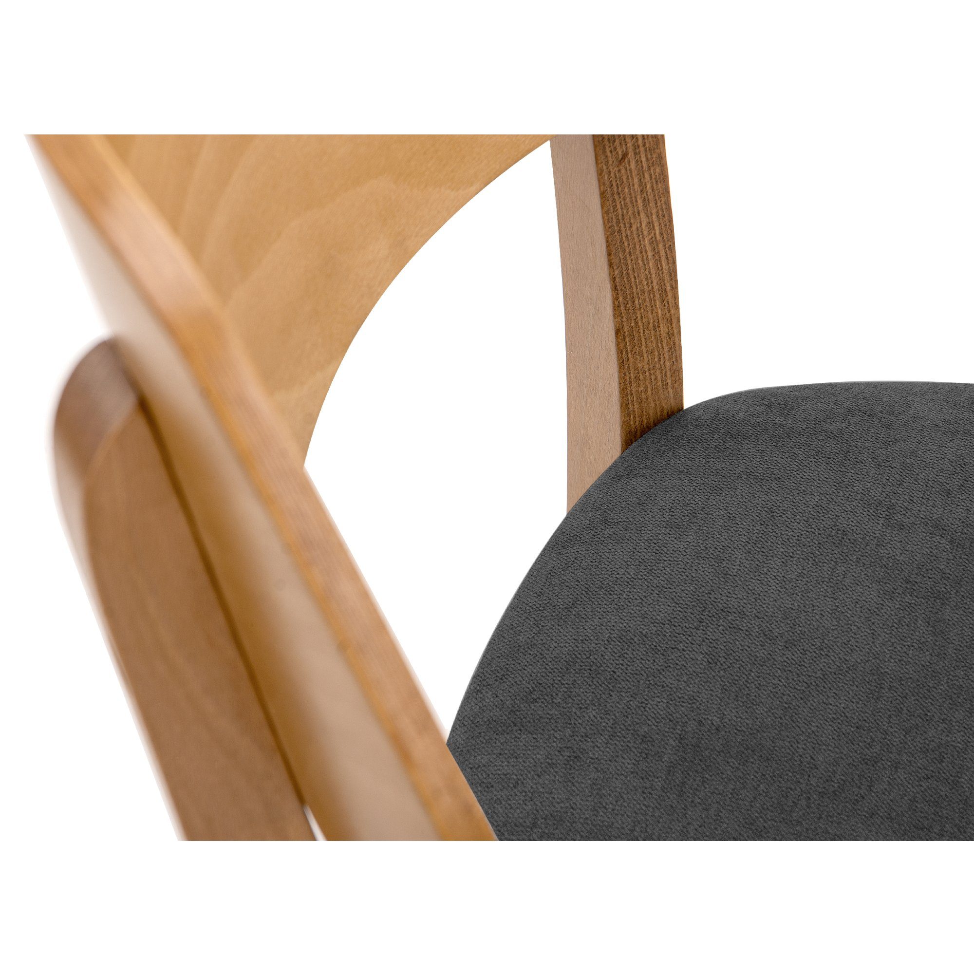 Konsimo Holzstuhl VINIS Wohnzimmerstühl Esszimmer Stühl Polsterstüh Küchenstühl Eiche (Esszimmerstühl, 1 St), Velours-Sitz, Gestell aus Massivholz