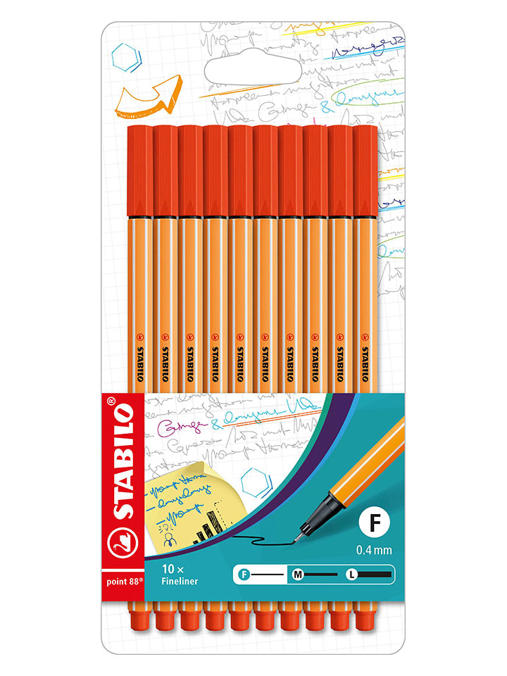 STABILO Fineliner ''STABILO point 88'' in Rot - 10 Stück günstig kaufen onesize