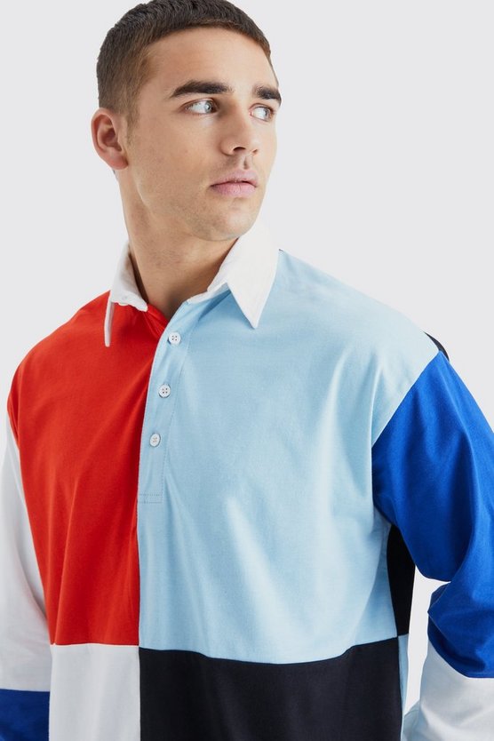 Oversize Rugby Colorblock Poloshirt