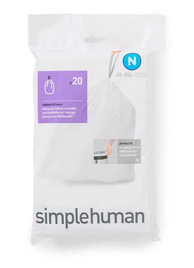 Saci de gunoi Simplehuman, cod N, 45-50 litri, pachet de 20