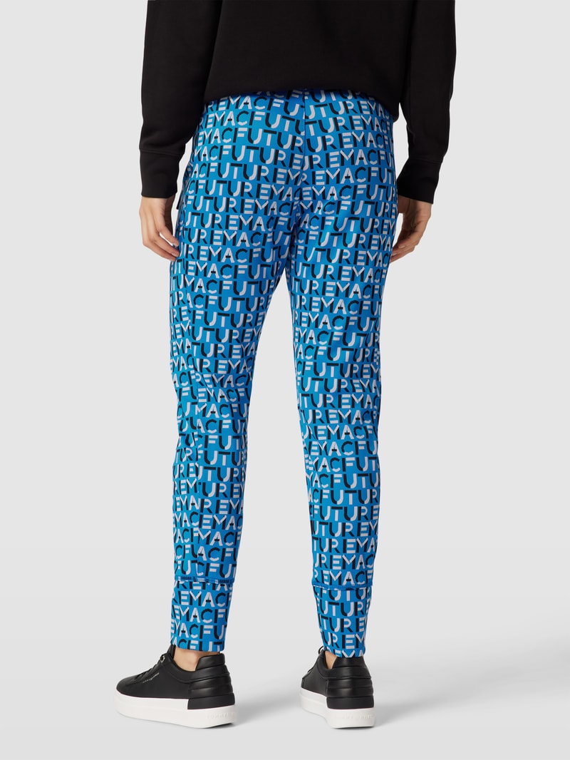 Sweatpants mit Allover-Muster Modell 'FUTURE' in blau