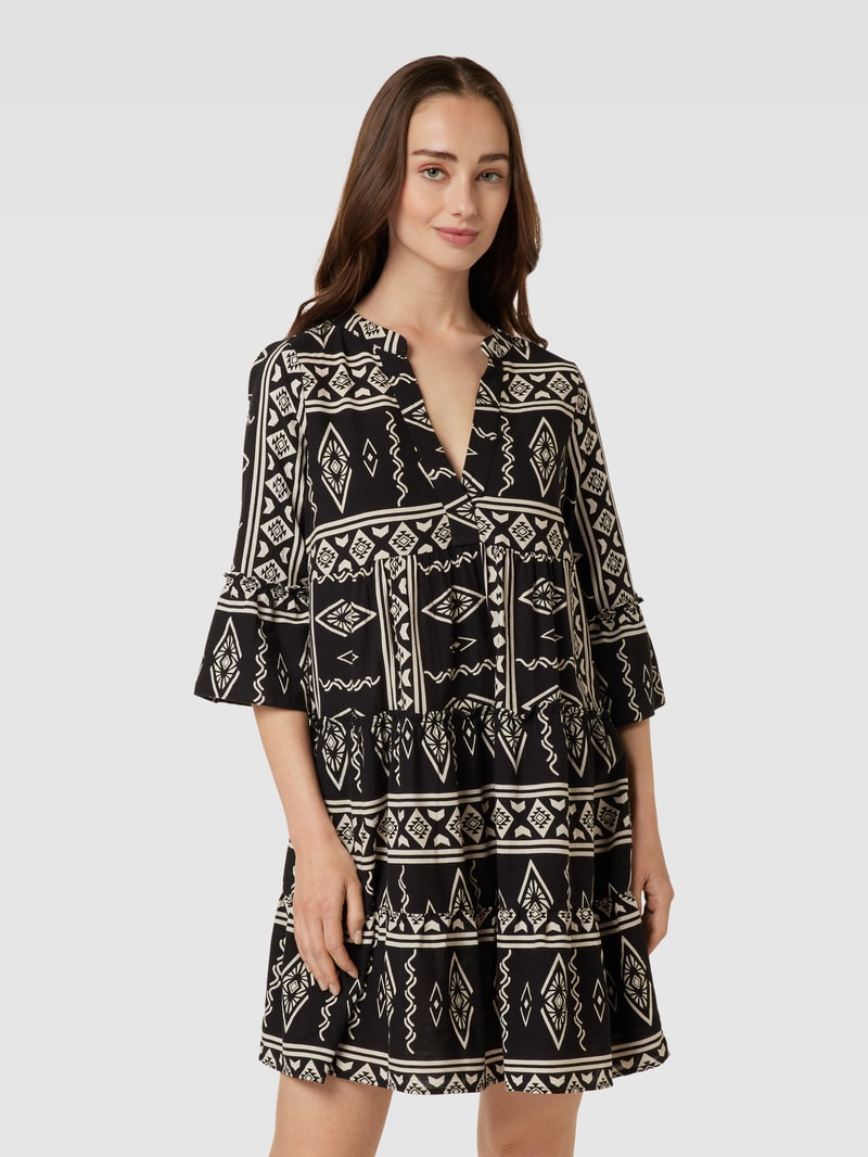 Minikleid mit Allover-Print Modell 'DICTHE' in schwarz