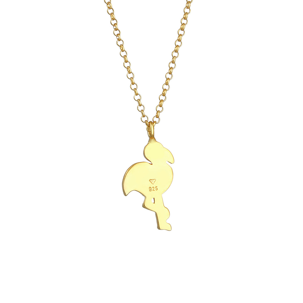 Elli Elli Collier Pendentif Flamant d'été coloré avec émail en argent sterling 925 pla collier
