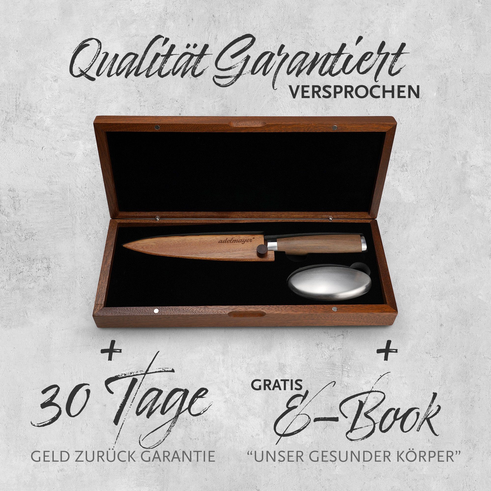 adelmayer Damastmesser adelmayer®Allzweckmesser aus Damaststahl & Walnuss-Holzgriff