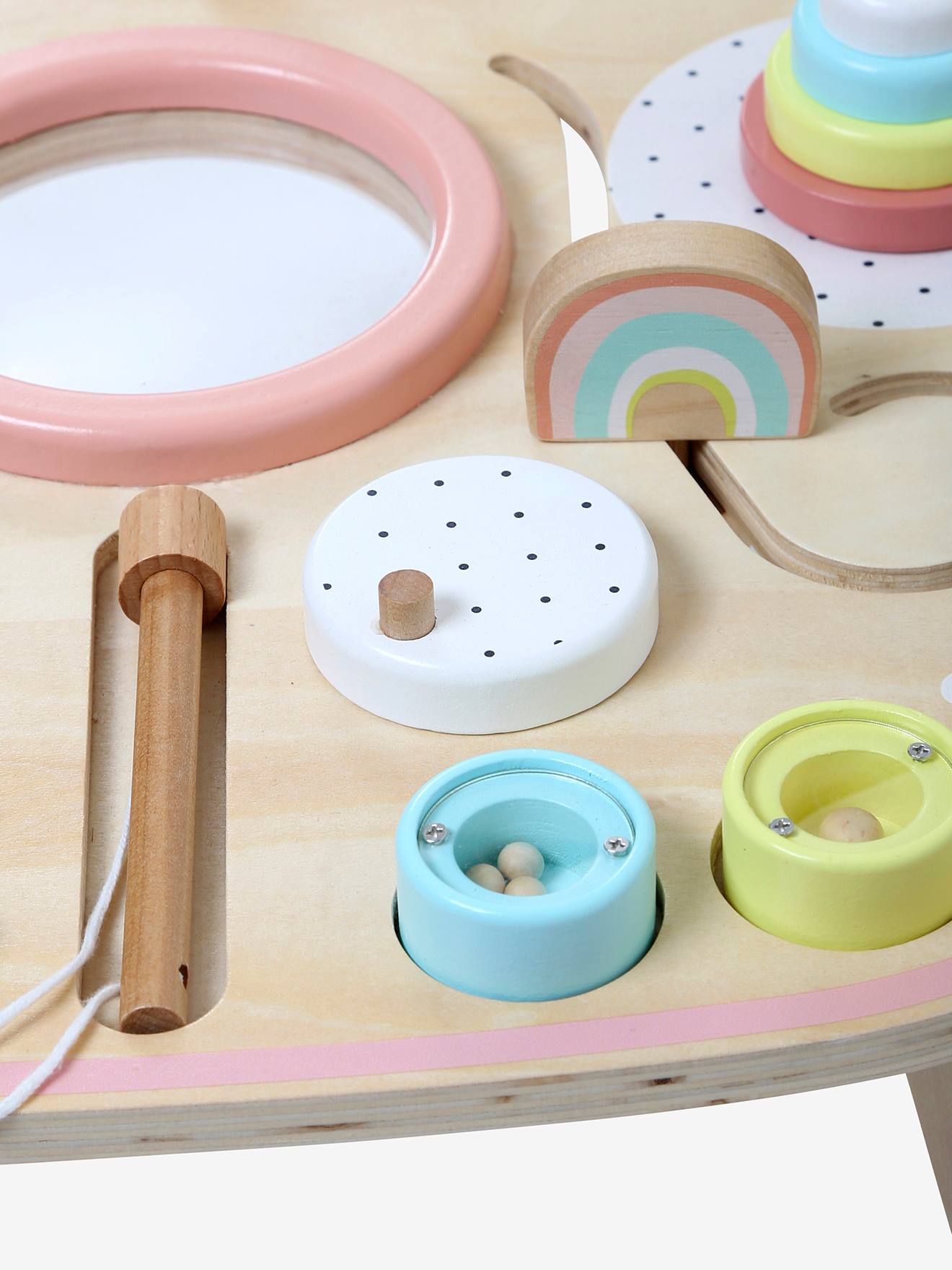 Table d'activités et d'éveil musical bois FSC® rose