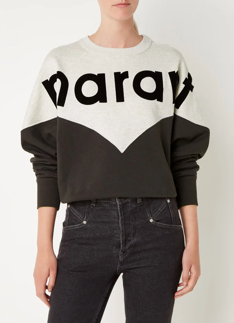 Maglione oversize Isabel Marant con stampa logo floccata