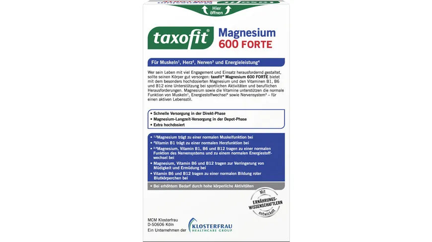 TAXOFIT Magnesium 600 Depot Tabletten 30 St