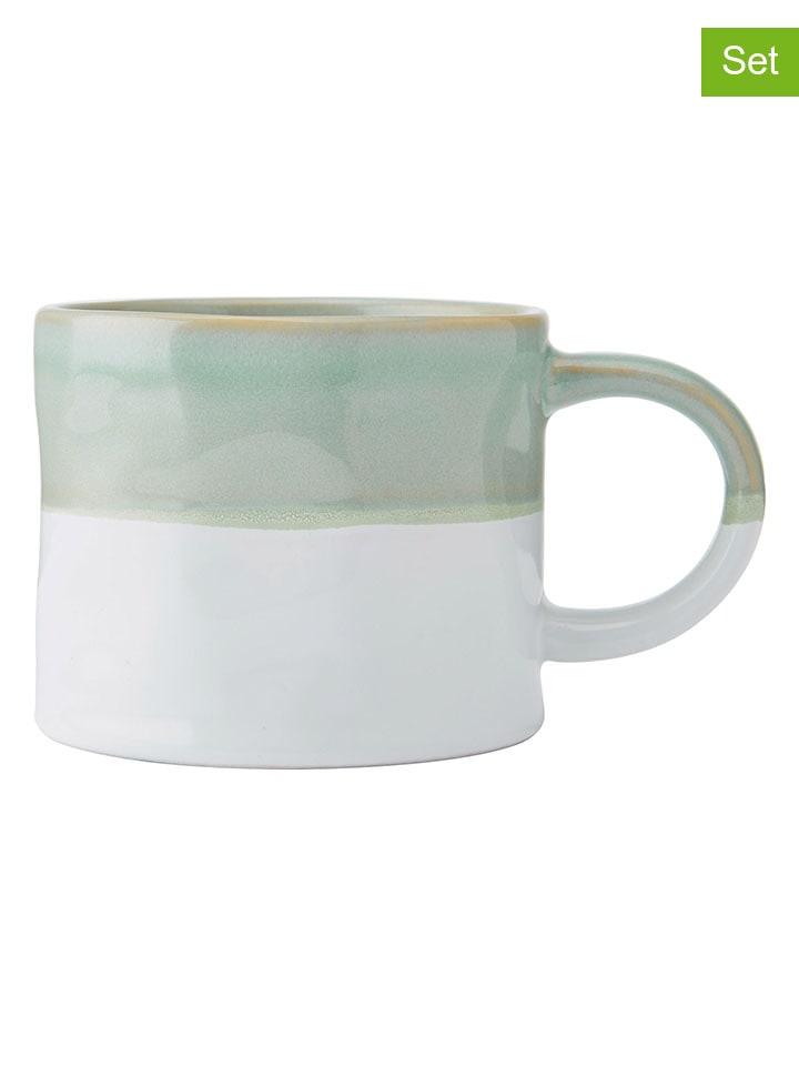 Mikasa 2er-Set: Tassen in Grün/ Weiß - 350 ml günstig kaufen onesize