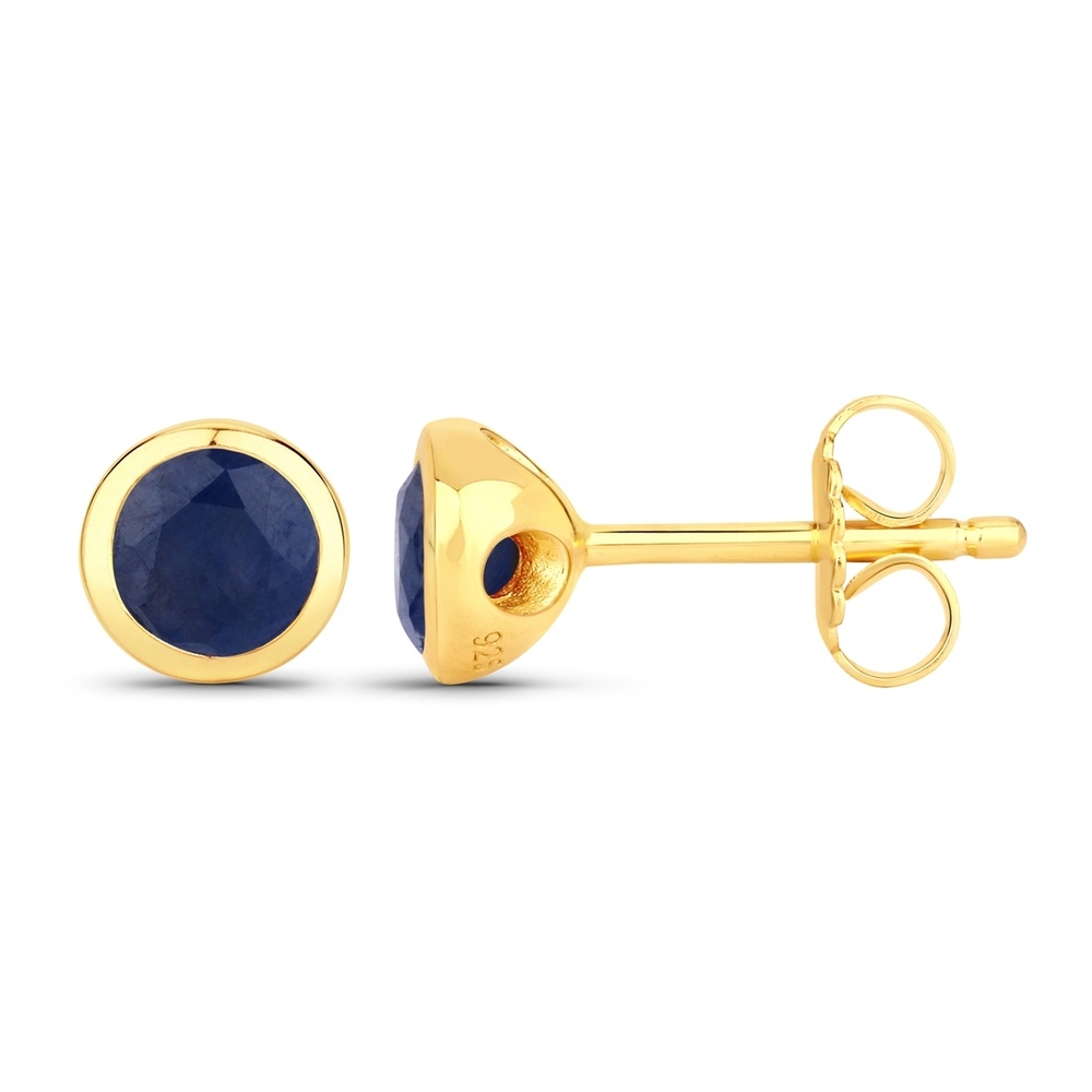 Rafaela Donata Boucles doreilles Argent sterling Saphir en Or jaune Bijoux