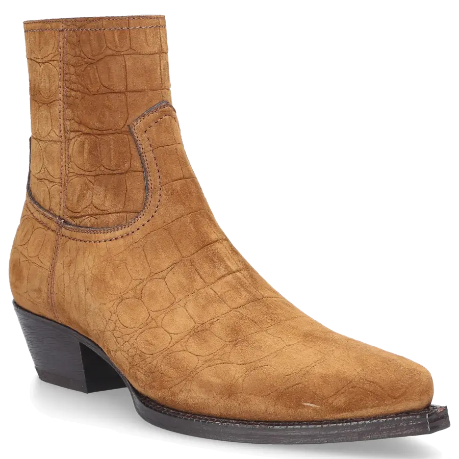 Saint Laurent - Stiefeletten LUKAS Nubukleder - beige