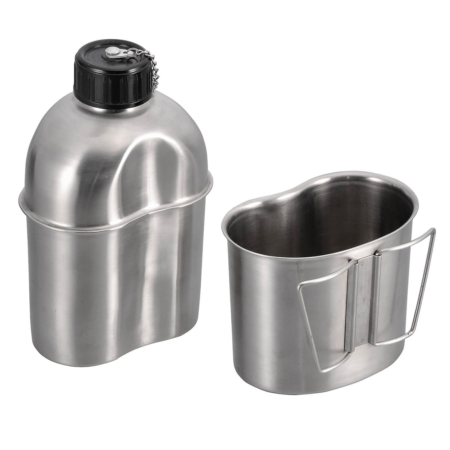 Edelstahl Feldflasche mit Becher