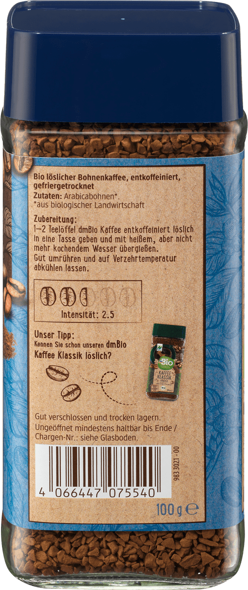 Kaffee Entkoffeiniert löslich, 100 g