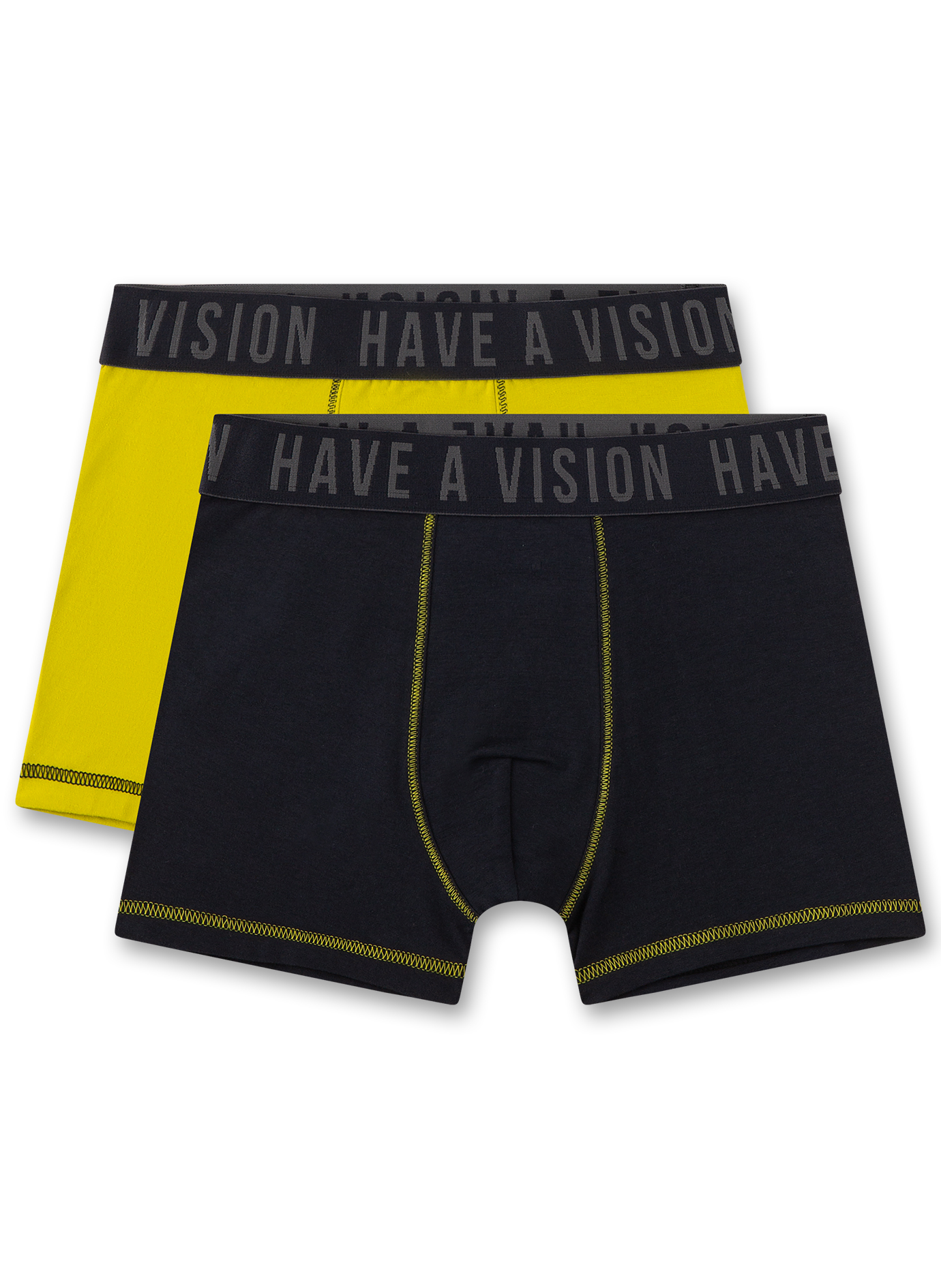 Jungen-Hipshorts (Doppelpack) Dunkelblau & Gelb