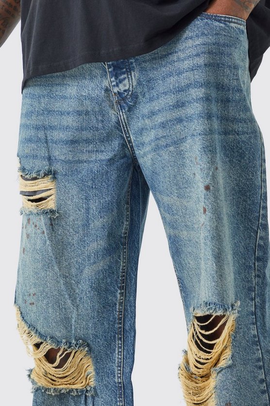 Plus lockere Jeans mit Vintage-Waschung