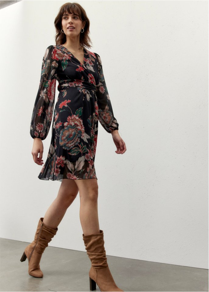 bedrucktes Mesh-Kleid