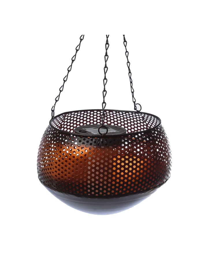 MARELIDA LED Solar Laterne Hängeleuchte mit Flammeneffekt D: 21cm in kupfer günstig kaufen onesize