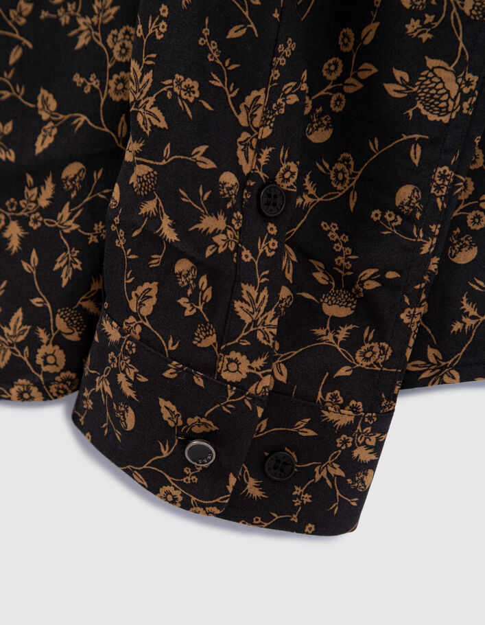 Chemise SLIM noire LENZING™ ECOVERO™ motif fleurs cappuccino Homme