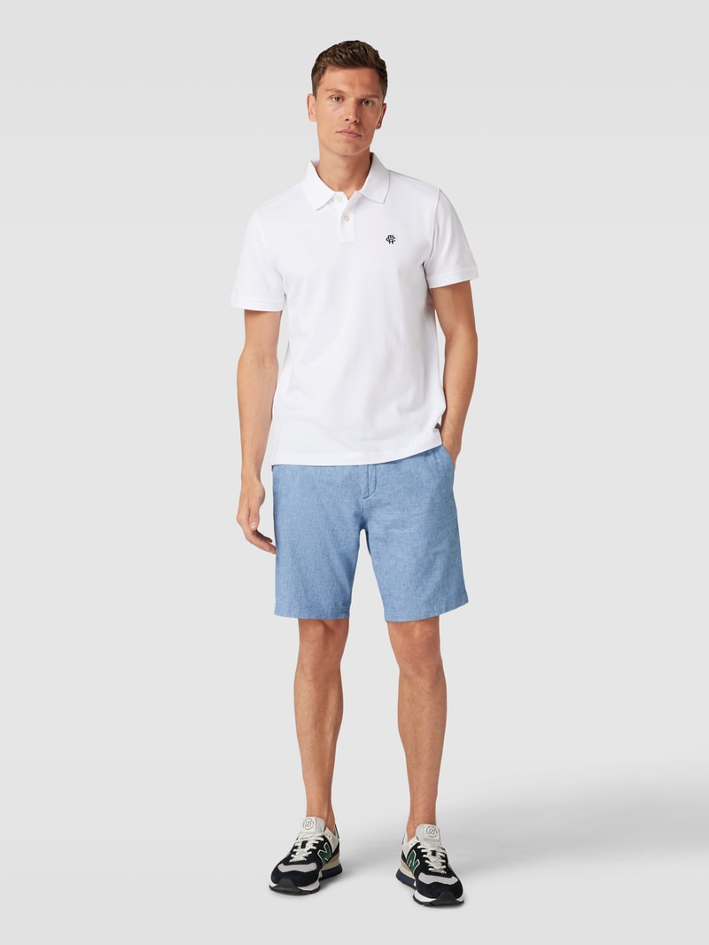 Poloshirt mit Label-Stitching in weiß