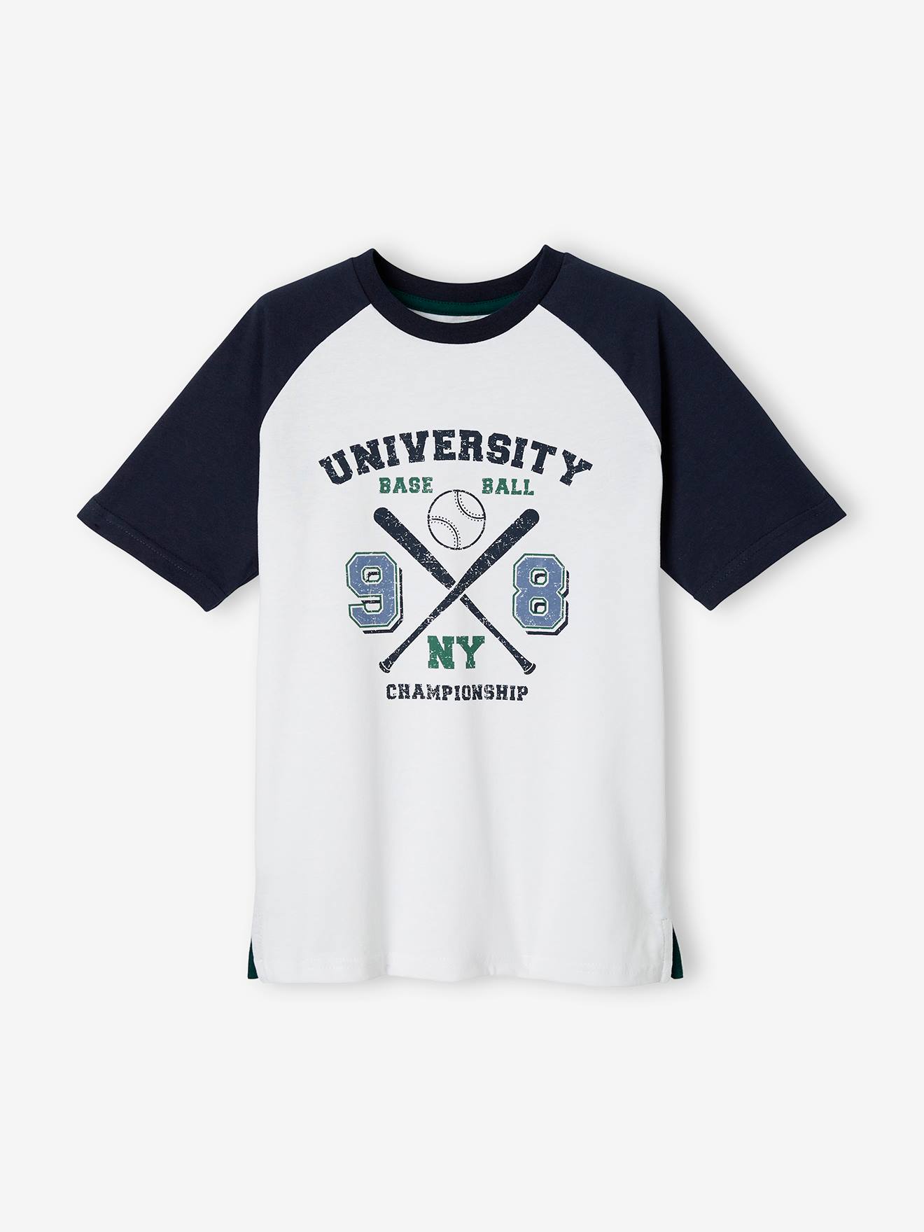 T-shirt garçon sport baseball blanc