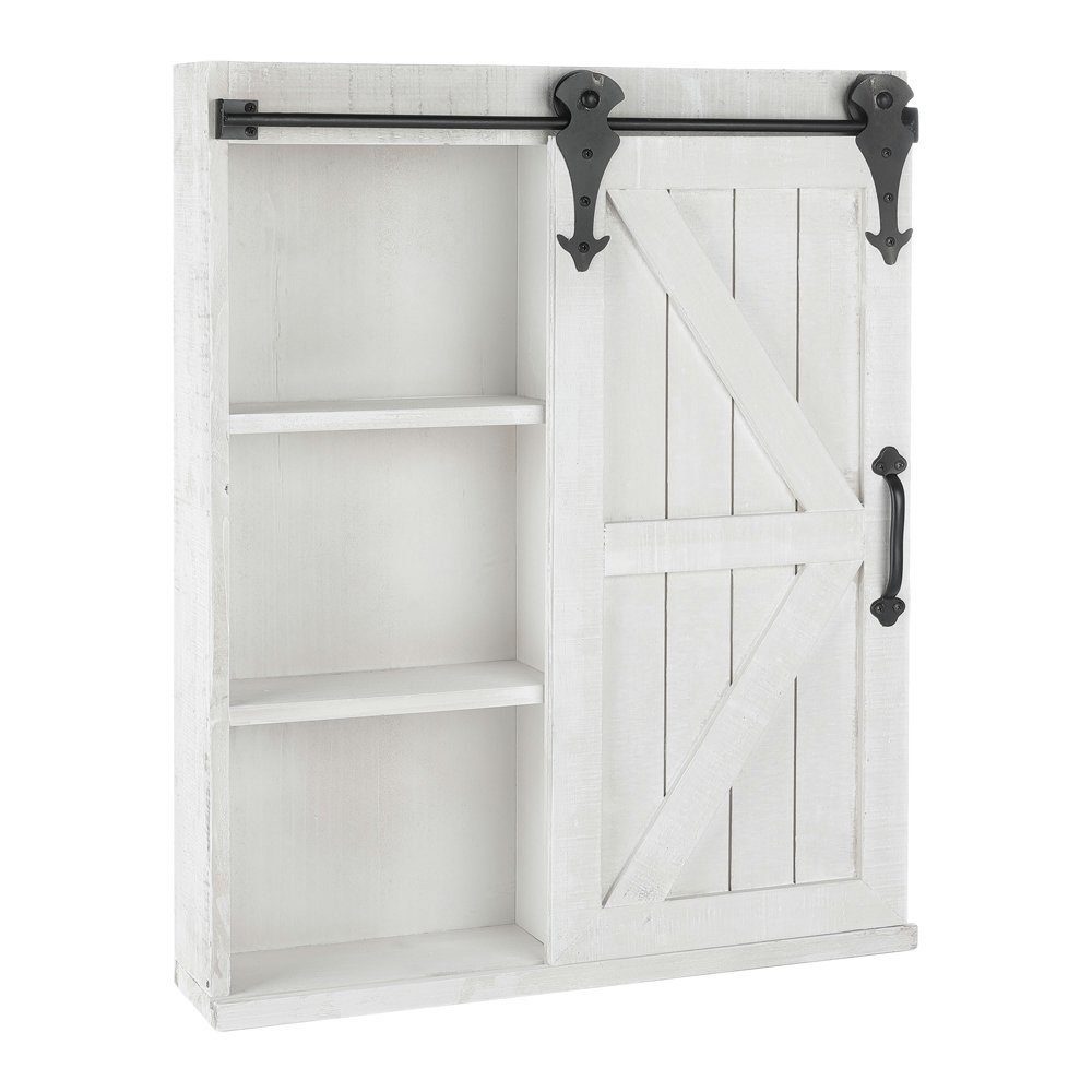 Melko Spiegelschrank Wandregal Spiegelschrank Wandschrank aus Holz in Weiß Schiebetür Hängeschrank Wandboard Vitrine Badschrank (Stück) Schiebetür
