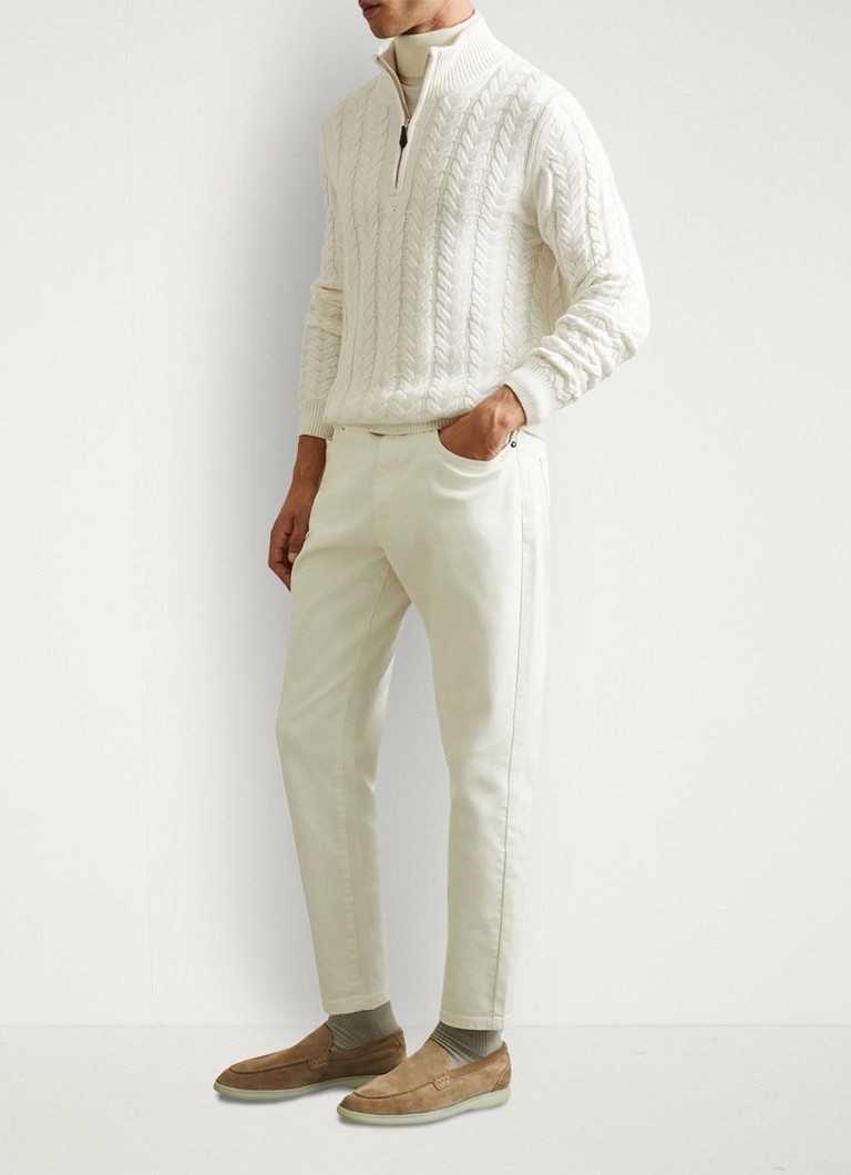 Reiss Tamworth cable-knit shipper sweater in wool blend