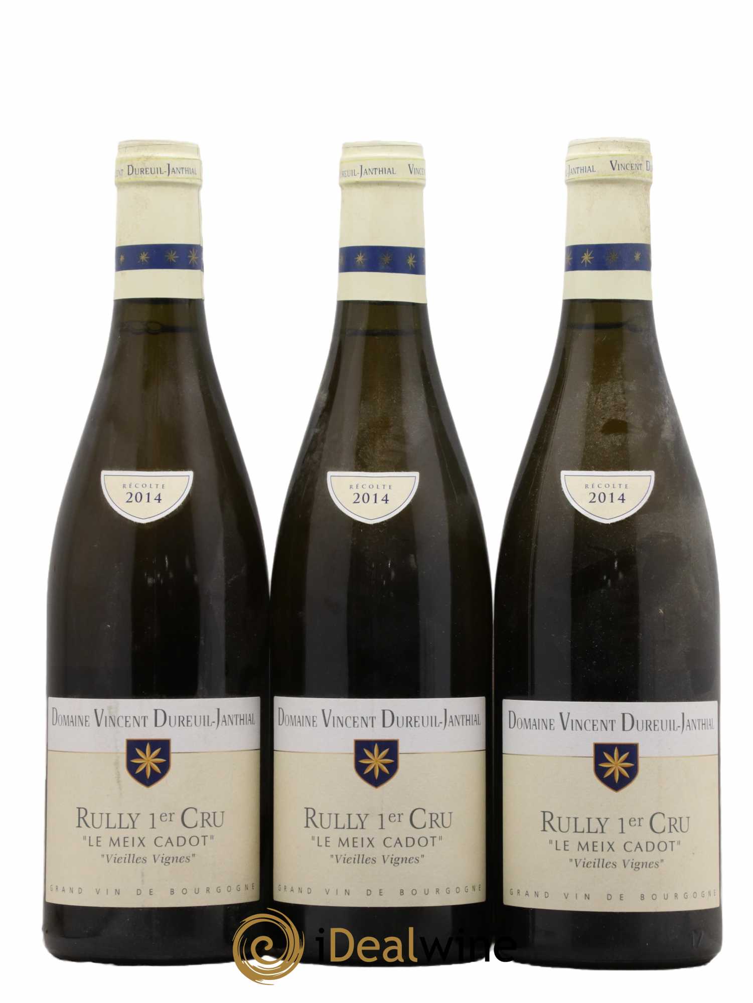Rully 1er Cru Le Meix Cadot Vieilles Vignes Vincent Dureuil-Janthial  2014 - Lot de 3 Bouteilles