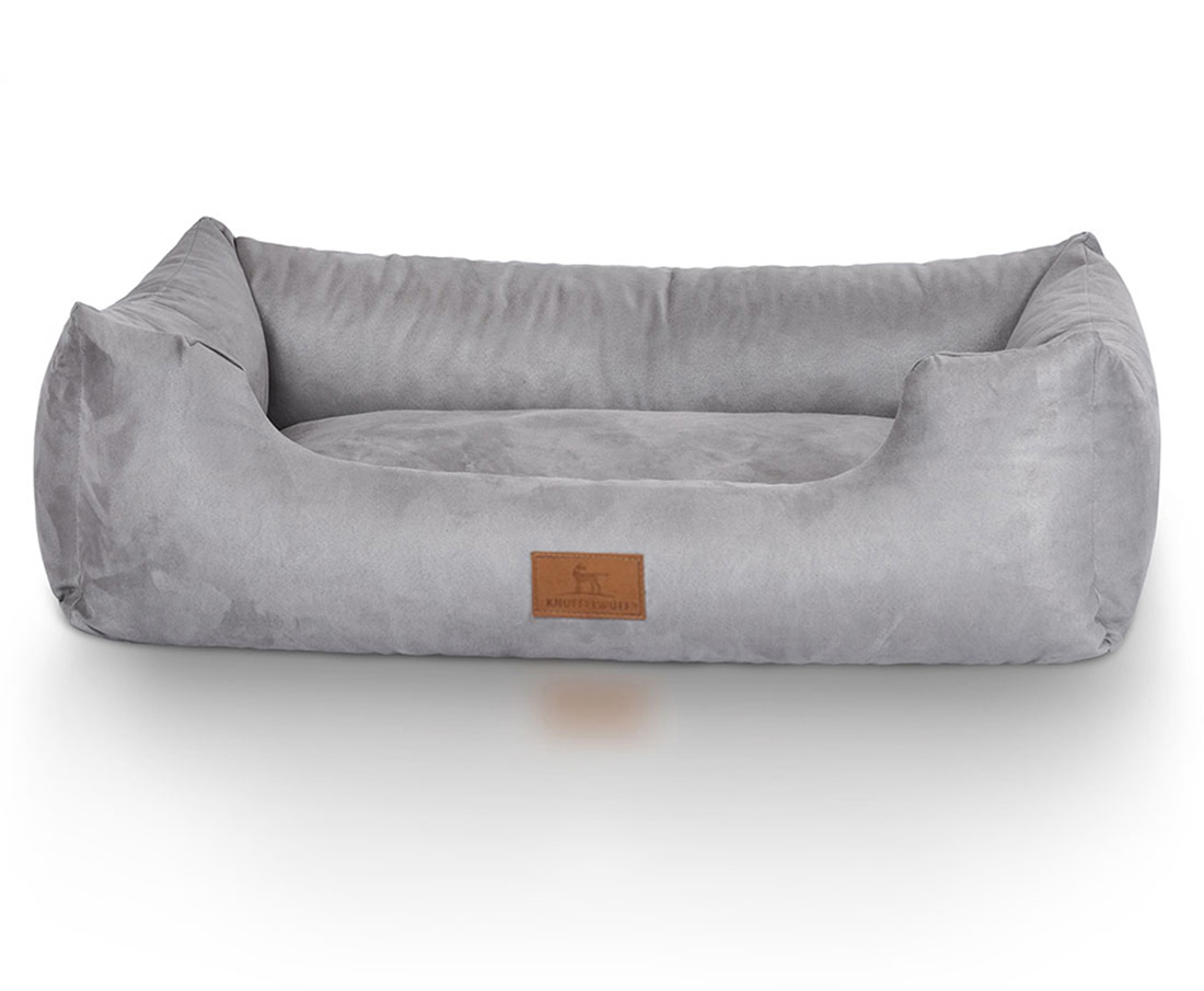Knuffelwuff Hundebetten Knuffelwuff Hundebett Dreamline aus Velours grau M-L