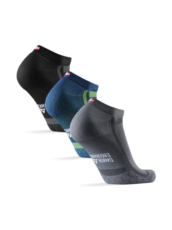 DANISH ENDURANCE Laufsocken Long Distance Low-Cut in black/blue/grey günstig kaufen