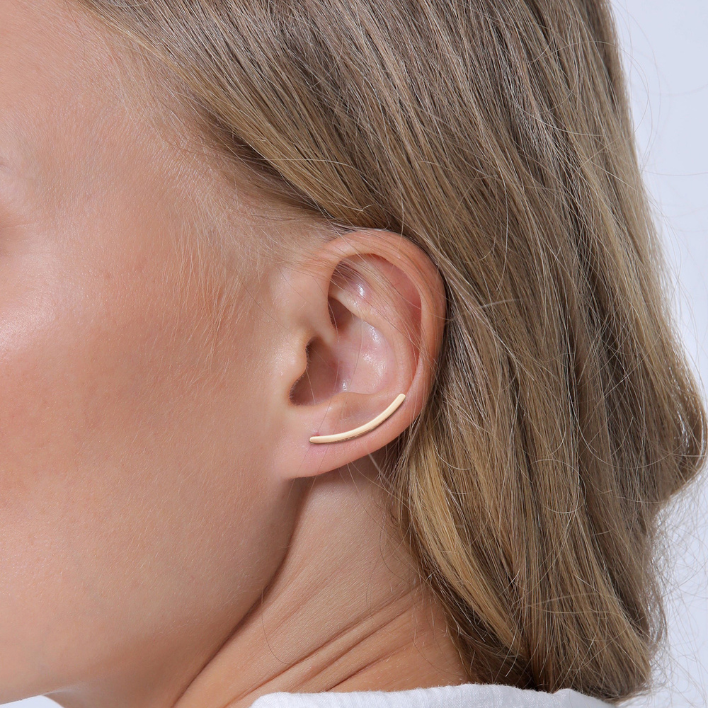 Elli Elli Boucles d'Oreilles Femmes Simple Earclimber Bombé Tendance Basique Blogueur  Boucles d'oreilles