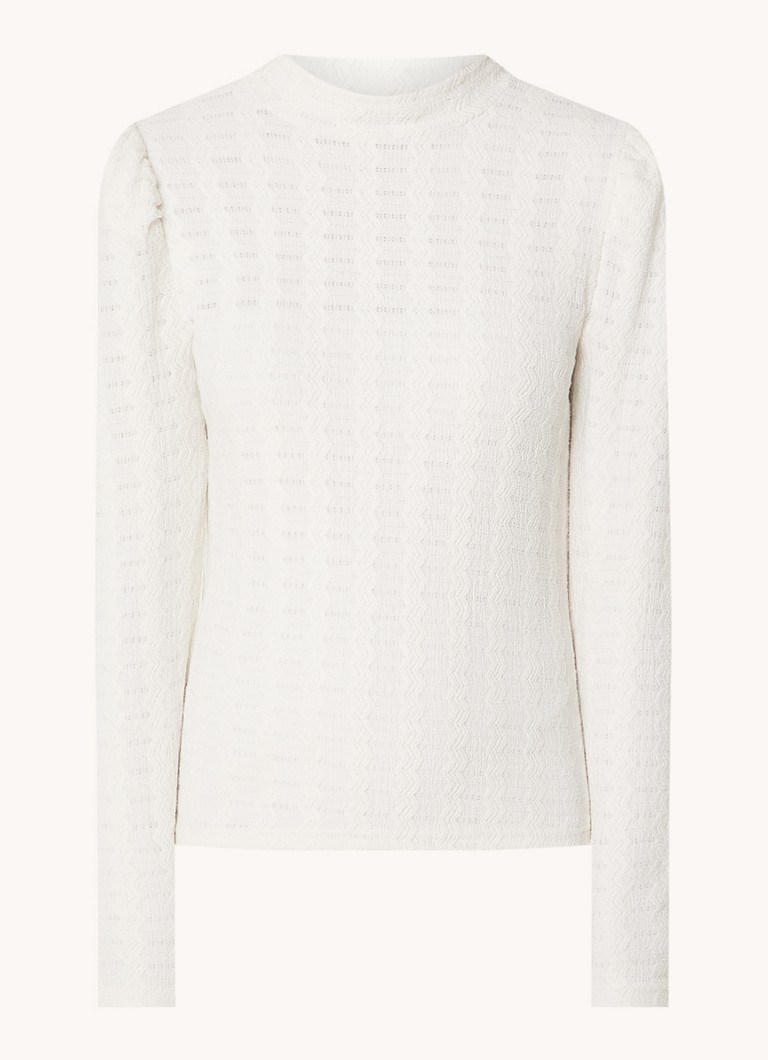 Aaiko Ivona fine knit top with puff sleeves