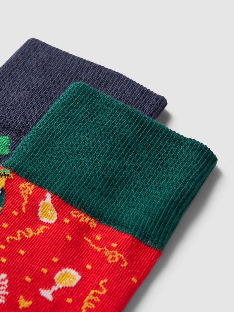 Socken aus Baumwoll-Mix im 2er-Pack in kirschrot