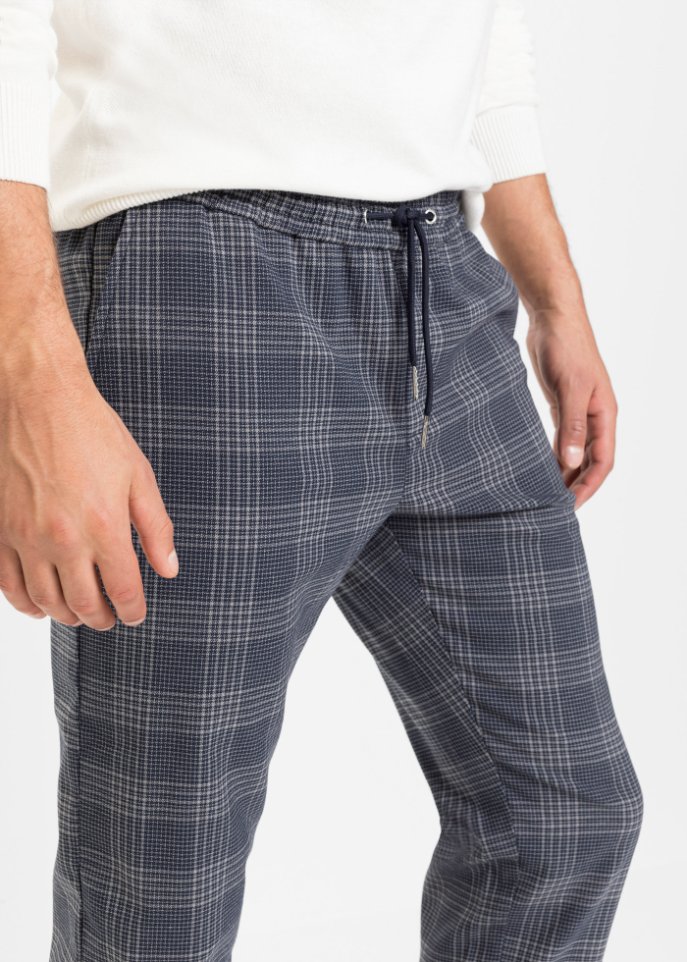 Slim Fit Stretch-Schlupfhose in verkürzter Länge, Tapered