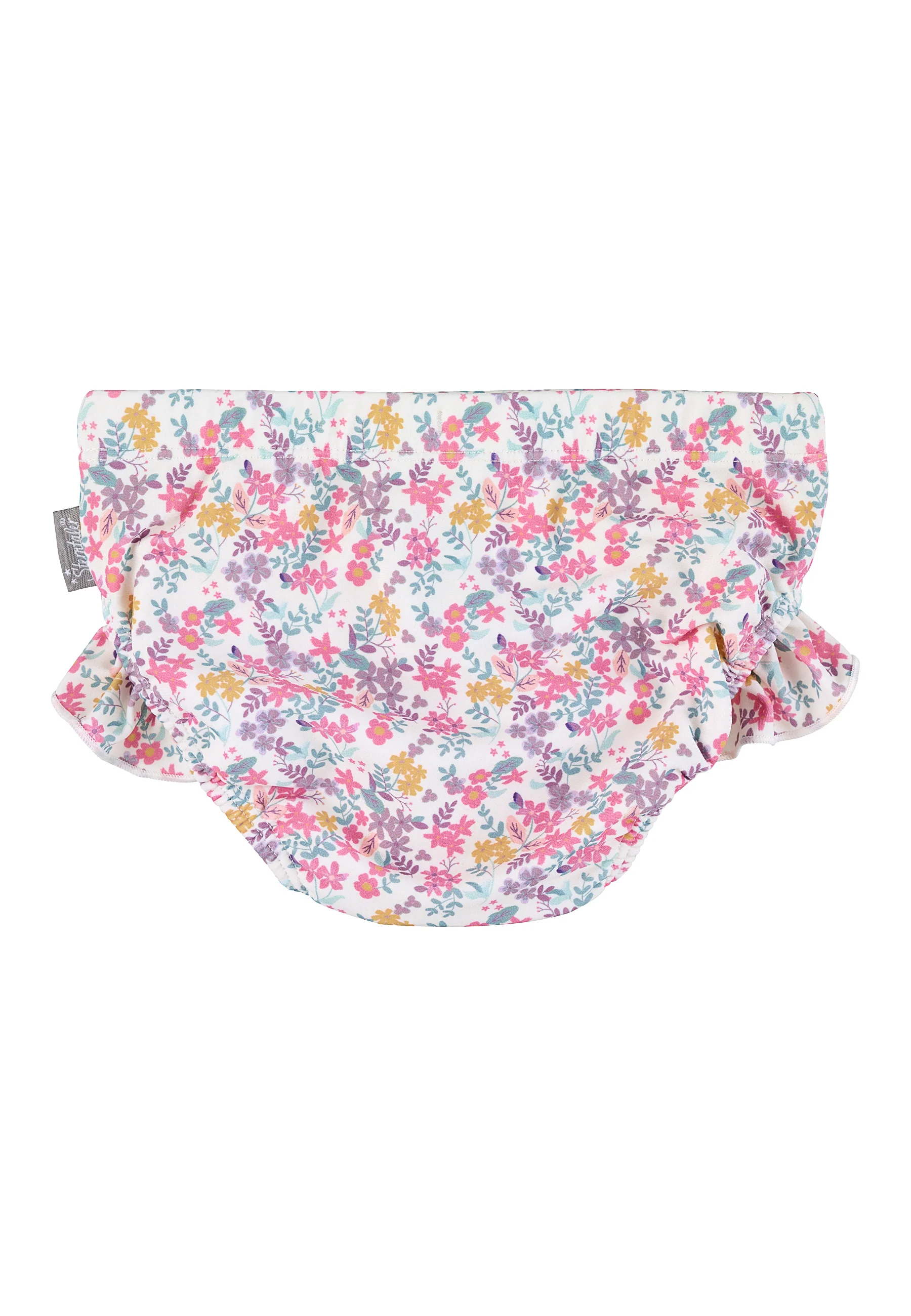 Kinder Badehose bedruckt mit Blumen in ecru