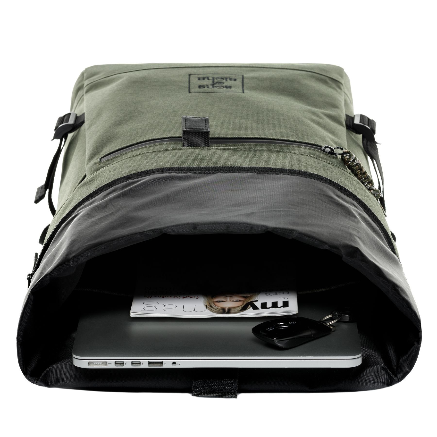 SONS OF ALOHA Rucksack RollTop Rucksack XL Kane, Tagesrucksack Laptopfach aus recyceltem Plastik, Daypack viele Fächer