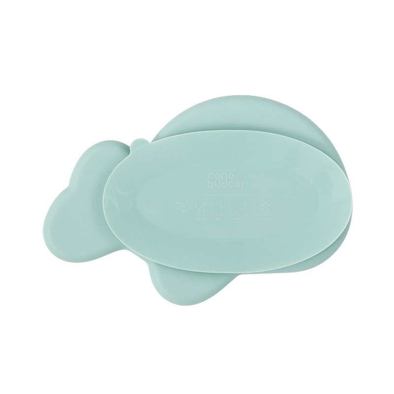 Assiette antidérapante silicone Baleine Wally bleu