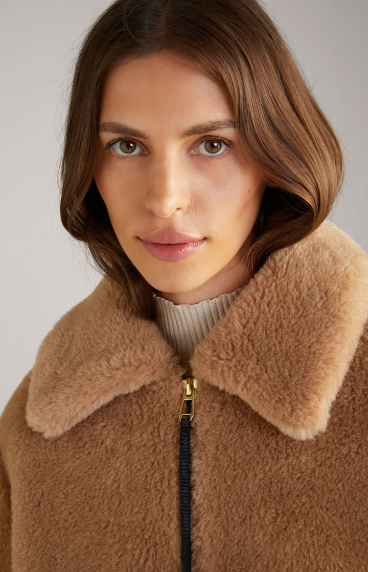Teddyfell-Jacke in Camel
