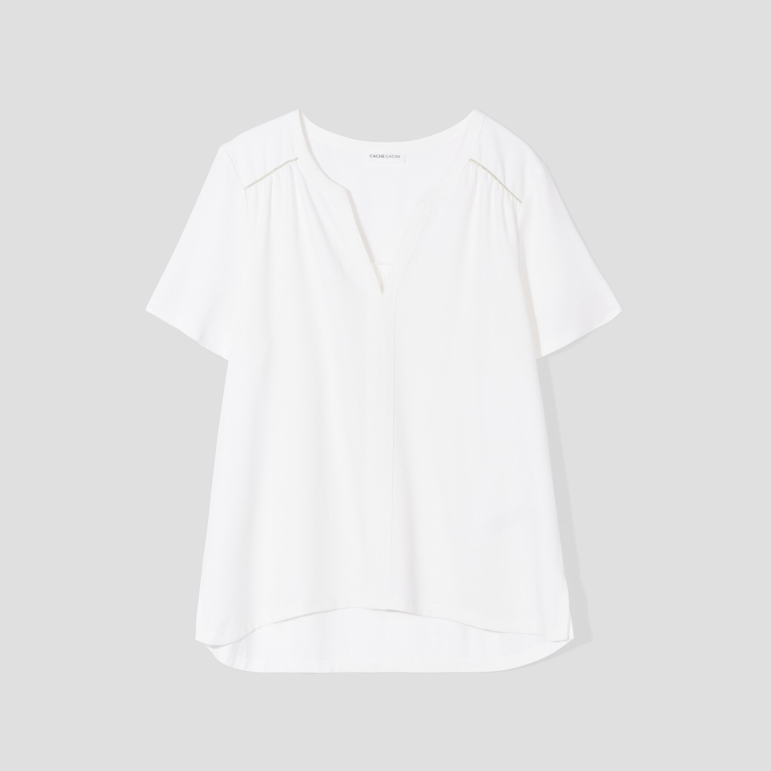 T-shirt manches courtes ecru femme | Cache Cache