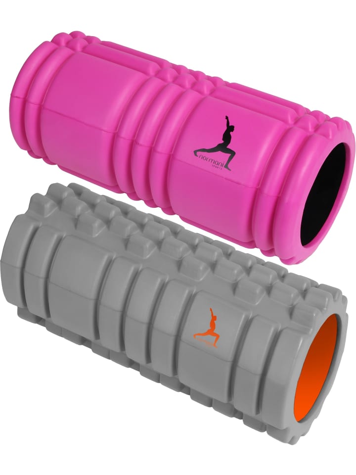 Normani Outdoor Sports 2 x Faszienrolle - Sportrolle Massageroller in 1 x Grau / 1 x Pink günstig kaufen onesize