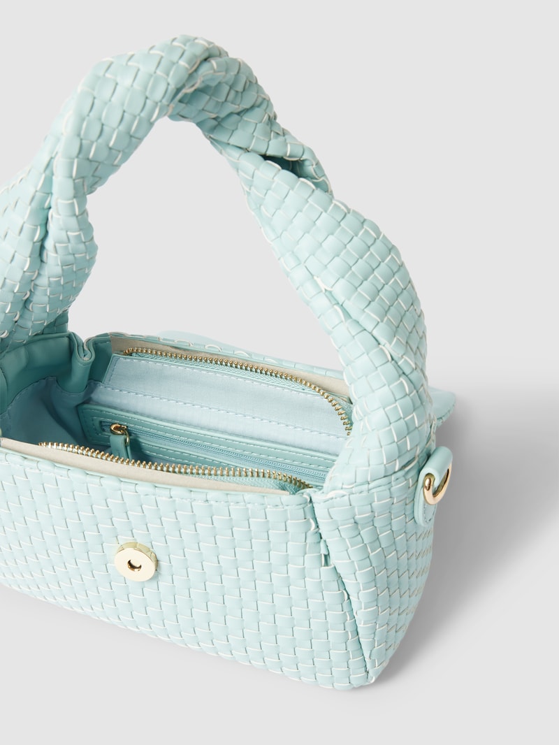 Handtasche in Flecht-Optik in hellblau