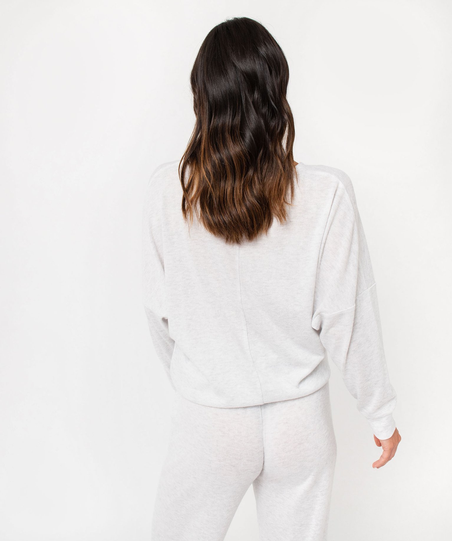 Haut de pyjama à manches chauve-souris femme gris clair | GEMO