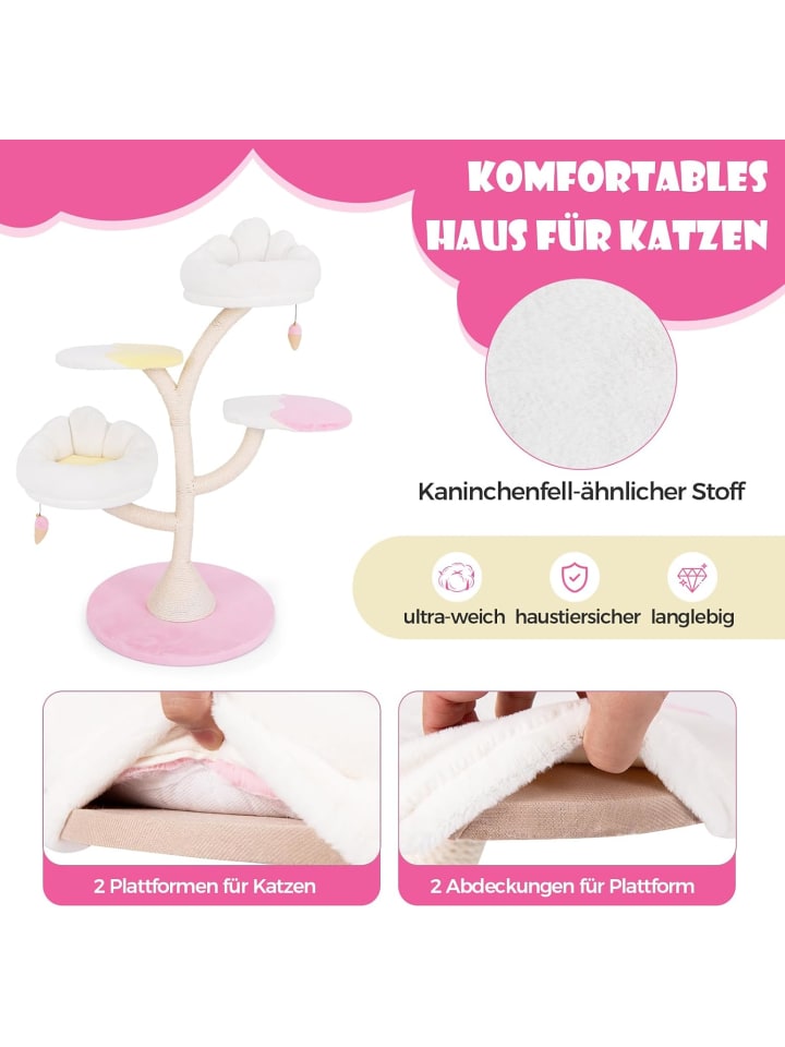 COSTWAY Katzenbaum Cloud-Stil in Rosa günstig kaufen onesize