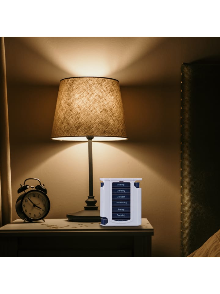 relaxdays Pillendose in Weiß Blau günstig kaufen onesize