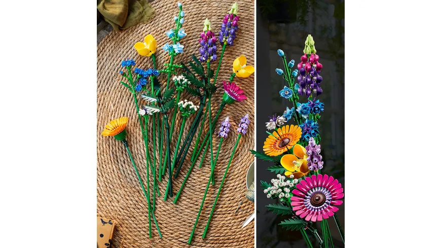 LEGO Icons 10313 Wildblumenstrauß, Heimdeko Blumen-Set für Erwachsene