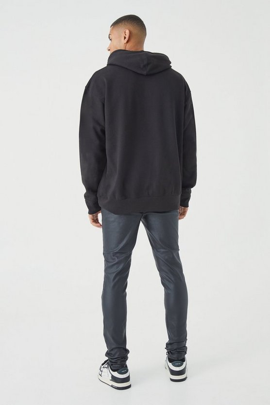 Beschichtete Skinny Twill-Hose
