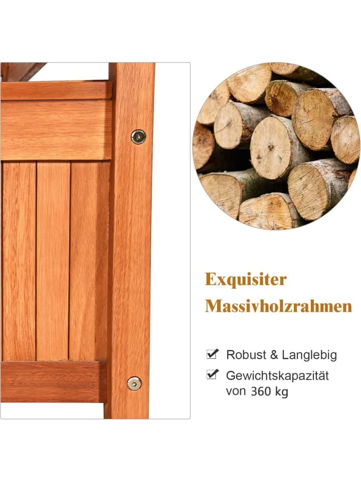 COSTWAY Gartenbank 2-Sitzer mit Stauraum in Braun günstig kaufen onesize