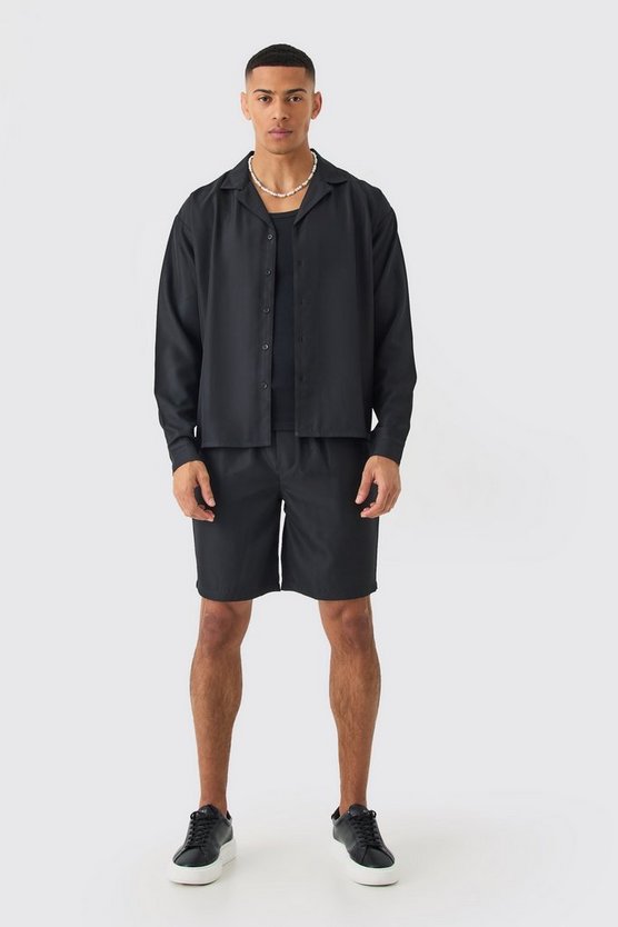Kastiges Twill Hemd und Shorts